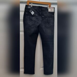 TRUE RELIGION ROCCO SN SKINNY MEN'S WASHED COAL GREY JEANS SIZE 34 X 32 NWT $159